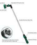 30 Inch Garden Hose Wand With 10 Spray Patterns And Thumb Control, pivoting head sprayer in aluminum zinc alloy
