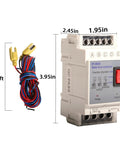 Automatic Water Level Controller with Built In Liquid Level Sensor and Pump Float Switch for AC110V Systems, side view with wiring