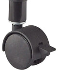 Close-up of caster wheel from Rolling Printer Stand On Wheels For Home Office, 3 Tier Deskside Cart With Steel Shelves, Mobile Office Cart