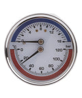 No Nonsense Liquid Filled Pressure And Temperature Gauge For Boilers And Heating Systems, Thermo Manometer with one quarter inch NPT