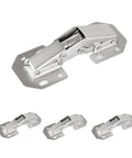4 Pack 90 Degree Soft Closing Spring Cabinet Hinges No Pre Drilling Required Noiseless Hidden Cabinet Hinges for Furniture 3 Inch Normal Type Easy Install, shown in silver.