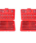 Slick Security Fastener Bit Set With Tamperproof Torx Hex Drivers And Magnetic Socket Holders in red storage case.