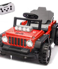 Red 12V Kids Ride On Building Block Car With Parental Remote Control Buildable Jeep Mode, durable for ages 2 to 4