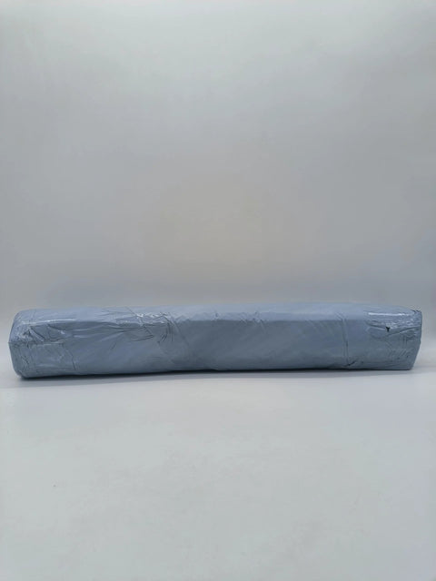 Side view of ceramic fiber insulation blanket roll, blue plastic-wrapped, 1x0.61 m, 10 mm thick