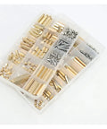 Brass Hex Pillar Standoff Kit For DIY Electronics PCB Mounts M2 Through M5 With Male Female Nuts Knurled Caps And Spacer Hardware For Easy Maker Projects, organizer box
