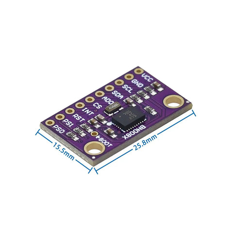 Five Pack 9-DOF IMU Sensor Set For DIY Robotics And Motion Tracking, Includes Five High-Precision 9-Axis Chips In Black Case, Dope For Microcontrollers, Prototyping, Drones, And Wearable Tech Projects. BNO085 board, 25.8mm x 15.5mm, purple PCB