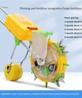 Effortless Walk Behind Garden Seeder And Fertilizer Spreader For Peanut, Corn And Beans, featuring large fertilizer box