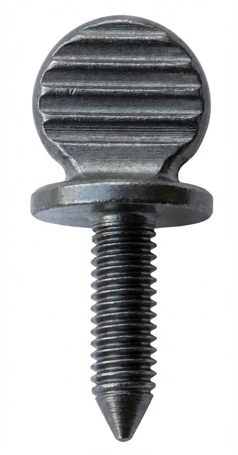 Metric License Plate Thumb Screws 1.25 Inch By 0.5 Inch 20 Threads Per Inch Galvanized Steel 25 Pack, close-up view