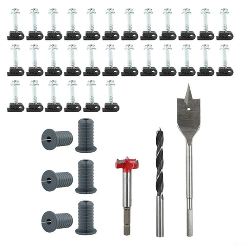 Hosrivae Ultimate Starlink Cable Routing Kit With Six Thick Silicone Grommets, Nifty Drill Bits, And Thirty Secure Wall Clamps For A Super Neat Home Or RV Setup That Looks Awesome, kit parts laid out