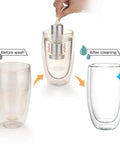 Portable Ultrasonic Jewelry Cleaner Machine For Jewelry Glasses Rings Diamonds And Silverware in use with glass cleaning