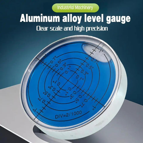 Six Inch Two Millimeter Point High Precision Universal Level Bubble Gauge With Metal Housing Magnetic Blue Luminous Vial for machinery