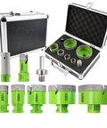 Pro Grade Diamond Core Drill Bits Set for Porcelain Ceramic Tile Granite Marble Heavy Duty All In One 8 Piece Hole Saw Kit