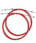 Throttle Control Cable 11.5 Feet 2 Pack Red Outboard Rotary Steering Cable For Most Single Station Boats Stainless Steel End With HDPE Liner For Durable Corrosion Resistant Performance