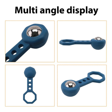 Juinrinet Drywall Metal Detecting Detector 6.6x2cm shown from multiple angles, featuring a blue handle and metallic ball.