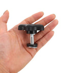 Hand holding Pro Grade Star Hand Knob With Threaded Adjustment Handle Set, plastic clamping knob with screw and nut for industrial equipment