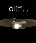 Byte Tactical LED Headlamp Lightweight Compact Hands Free Lighting With White And Red Beam Options Durable Tan