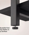 Adjustable feet detail of Sturdy 5 Tier Industrial Bookshelf With Four Drawers Built Like A Tank Tall Rustic Storage Shelf