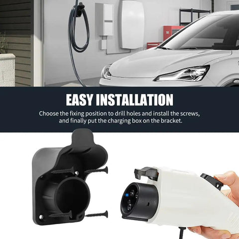 Make Your Garage Shine With This Badass Sae J1772 Ev Wall Mount Charger Holder Easy installation of charger holder and cable.
