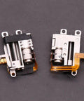 Two compact mini stepper motors with metal casings and internal gears for Badass Compact Linear Actuator Packing Smooth Planetary Gearbox.