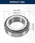 Heavy-Duty Tapered Roller Bearing Cone And Cup Set 45mm Bore 75mm OD 20mm Thick Chrome Steel ABEC-3 with product dimensions