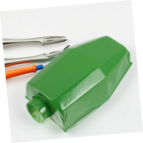 Workhorse Green Workbench Light Cover For Drill Press And Sewing Machine Shop Lamp Shade showing impact resistant green housing.