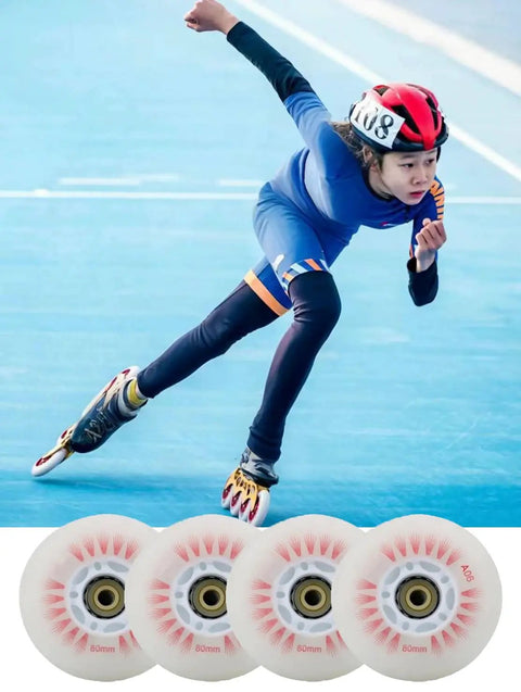 LED Light Up Inline Skate Wheels Set 62mm to 125mm with 24mm Width, 90A Hardness, 80mm wheels with skater