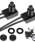 12V Waterproof Push Button Switch SPST On Off with 4.7 Inch Wires for RV Boat Car Motorcycle Truck Yacht LED Lights Bathroom Fan and DIY Mods Durable Marine Grade Switch, black