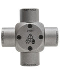 Top view of Large Cable Stripper For 2/0 To 250 MCM Cables With Clover Design showing tool branding and warnings.