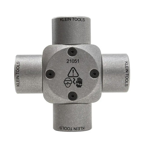Top view of Large Cable Stripper For 2/0 To 250 MCM Cables With Clover Design showing tool branding and warnings.