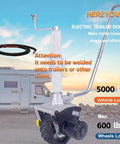 Heavy Duty Electric Trailer Dolly With 5000 Lbs Tow Capacity, Powerful 350W Motor Jockey Wheel with rubber tire and handle.