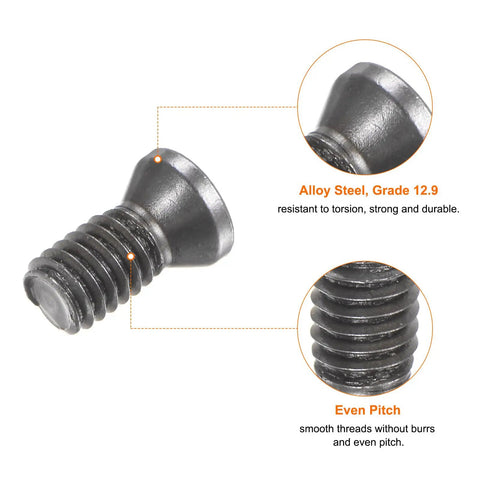 10 Pack Heavy Duty Torx Screws M3.5X14MM Grade 12.9 Alloy Steel round flat head socket bolt showing even pitch and smooth threads