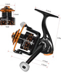 Ultralight Spinning Reel With 12 Plus 1 Ball Bearings And Anti Reverse Size 3000 features ergonomic handle and spool details