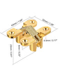 Invisible Concealed Cross Hinges For Wooden Or Metal Doors 2 Pack Zinc Alloy 43 X 36 X 12mm 180 Degree Opening Gold Hinge