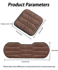 Premium Fuzzy Car Seat Cushion Set For Mini John Cooper Works Electric 2025 2026 dimensions shown, brown fabric, universal fit.