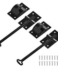 Silent Snap RV Door Holder Noiseless Latch For Camper And Cargo Trailer Doors, Heavy Duty Black Metal T Style Catch in 2 Pack with screws