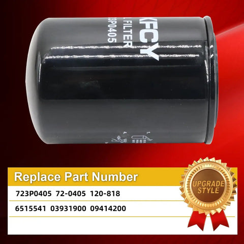 Beefed Up Heavy Duty Log Splitter Hydraulic Oil Filter Replacement 723P0405 in black with replacement part numbers