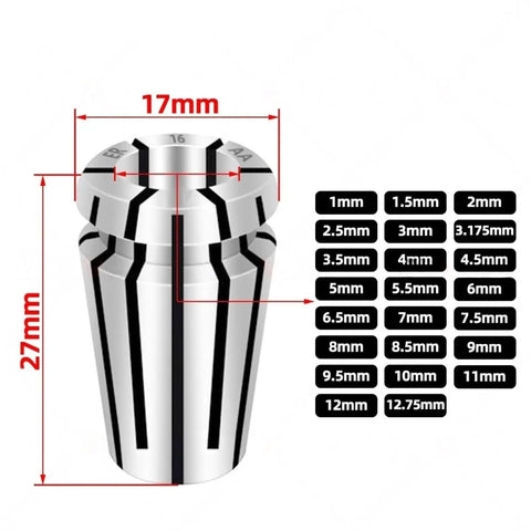 Heavy Duty ER16 Collet Chuck Tool Holder For CNC Milling Machines With Ultra Precision Accuracies Down To 0.008mm dimensions with clamping sizes
