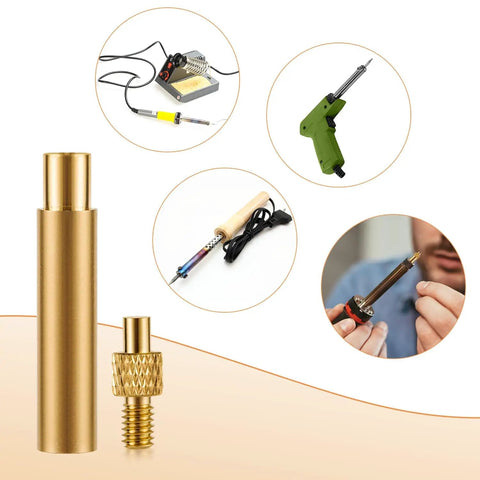 50 Pcs Dope 3D Printing Brass Nuts M5 Threaded Inserts Heat Set Tip Kit With Soldering Adapter For Heat Embedment In 3D Printed Parts