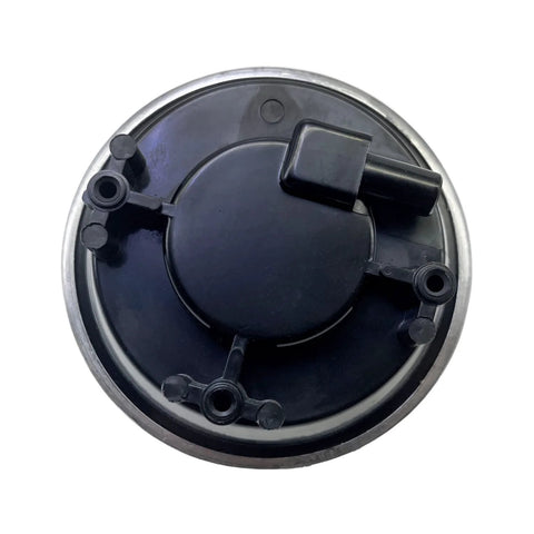 Top view of black plastic 4WD differential vacuum actuator with round housing and mounting posts