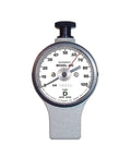 Hella Accurate Dial Hardness Tester For Metals And Plastics With Rockwell Scale Gauges 408 409 C And D front view showing gauge dial.
