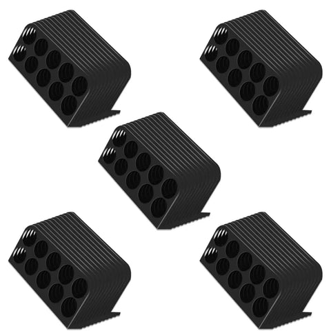 Massive 50 Pack Cable Chase Wire Brackets in black, showcasing ten holes for organizing multiple wires easily.