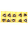 Top Tier 10 Pcs Indexable Carbide Lathe Tool Set For External Turning Steel Stainless Cast Iron With Hard Alloy Blades WCMT06T308-SF LF6018, 10 carbide inserts in yellow storage case