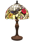 Butterfly Tiffany Style Stained Glass Table Lamp Night Light, Handmade 12 Inch Lampshade, Cozy Coffee Table Or Bedside Vibe Accent