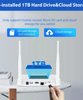 1TB hard drive and cloud storage option for Solar Battery Powered Wireless Security Camera With 4MP Video And 2.5K Clarity