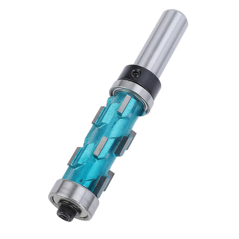 Premium Carbide Double Bearing Spiral Flush Trim Router Bit For Woodworking Pros 1/2 Inch Shank For precise trimming and clean edges.