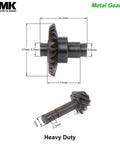 Two Sets Metal Bevel Gear And Ring Pinion Gear Kit For 1/10 Capra And Axial SCX10 III Upgrades, size dimensions with heavy duty label