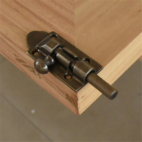 Heavy Duty Bronze Sliding Bolt Door Latch With Screws Barrel Bolt Lock For Barn Patio Gate Indoor Cupboard on wooden door