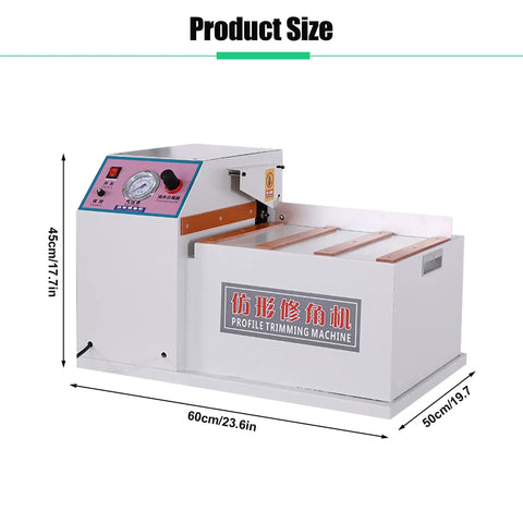 680W Air Powered Corner Trimmer with dimensions 60cm x 50cm x 45cm, high speed alloy cutter for woodworking.