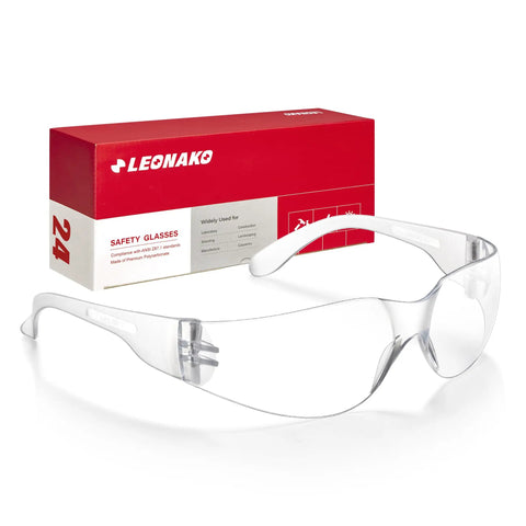 Clear Safety Glasses For Men Bulk Pack Of 24 With Polycarbonate Lenses ANSI Z87.1 Impact Resistant Anti Scratch UV400
