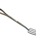 Young Gardener Digging Fork Blue Tempered Carbon Steel With Lacquered 600mm Ash Handle And Wrist Strap Kid Friendly Lightweight Durable Garden Tool For Kids Beginners